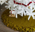 Hand Felted Wool Christmas Tree Skirt - Overlapping Flowers Border in Chartreuse Green - 64" - ARCADIA HOME
